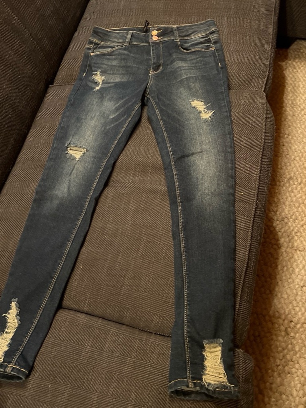 Imperial Star Blue Distressed Skinny Jeans